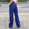 Women's Jeans Cargo Pants Baggy Women Fashion Streetwear Pockets Wide Leg High Waist Straight Y2k Denim Trousers Overalls