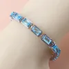 Link Armbänder Artikel 925 Mark Silber Schmuck Blauer Stein Armband Armreif Für Frauen Geschenk 13-Farben Hochzeit Mode Kostüm