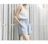 Kvinnors jeans stor storlek sommar kvinnor denim shorts pockets sexig vit hög midja byxor casual ruffles kvinna