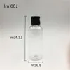50 pcs Free Shipping 10 50 80 100 ml Transparent Plastic perfume bottle whit black Flip the top cover Empty Containers Wkasr