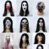 Parti Maskeleri Cadılar Bayramı Korku Korkunç Lateks Maskesi Kadın Hayalet Başlıca Maskesi ADTS İÇİN PY DOLDUR TESLİM EV BAHÇE FESTİMLİ MALZEMELERİ DH8VK