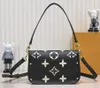 7A Women Designer Bag Handbag Strap Diane Satchel Bag With Logo Jacquard präglad läderkräm Full Black Shoulder Bags Classic Vintage Cross Body