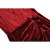 Casual Dresses Quality Est High Fashion 2023 Fall Runway Dress Women's V-ringen Långärmad Drape Velvet Velvet