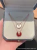 디자이너 Charm v 골드 하이 버전 카터 부적 목걸이 암컷 도금 18K 로즈 양면 흰색 프리 틸라 리아 마노 펜던트 칼라 체인