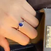 Cluster Rings Foydjew 2023 Trend Exquisite Simple High Quality Simulation Royal Blue Sapphire Women's Silver Color Engagement Ring