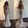 Berta Uzun Seksi Prom Dresse Deep V Boyun Sırtsız Tam Dantel Boncuklu Gece Süpürme Treni Resmi Özel Ortaklık Elbise