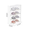 Smyckespåsar Fyra lager akrylglasögon fodral skrivbord och solglasögon displaybox dammtät papperslåda förvaring
