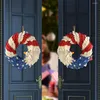 Dekorativa blommor kranshänge skrapsäker långvarig amerikansk flagga Garland Independence Day Festival Door Decoration