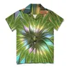 Men's Casual Shirts Luminous Fantasy Flower Abstract Floral Print Vacation Shirt Hawaii Aesthetic Blouses Man Large Size