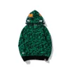 A Bathing a Ape New Popular Logo Green Camouflage Shark Hooded Fleece