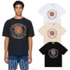 Roupas da moda de grife camisetas Rhude Motor Sports Storms Never Last Double Yarn manga curta camiseta para meninos meninas algodão streetwear tops roupas esportivas casuais R