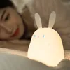 Cadeau lapin lumière Silicone veilleuse 0.5w Clap lumière USB charge lapin atmosphère lumière LED lampe de synchronisation