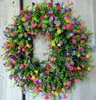 decoratieve bloemen kransen kleurrijke krans 50-45cm lente zomer kunstmatige bloemenkrans voor voordeur huis muur raam feestdecoratie 230619