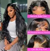 HD透明13x4 13x6ボディーウェーブレースフロントウィッグプリプルックブラジルのレミーglesslestlaselace closure human hair wigs