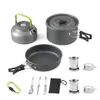 Camp Cuisine Extérieur Pots Casseroles Camping Ustensiles De Cuisine Pique-Nique Ensemble De Cuisine Antiadhésif Vaisselle Avec Pliable Cuillère Fourchette Couteau Bouilloire Tasse 230617