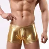 Onderbroeken Eenvoudige stijl heren effen kleur Sling Panty's Wetlook Lage taille Boxers Fetish Erotische Lingerie Kunstleer Man Sexy