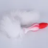 Treasure Shape Dildos Anal Plugs Blood Red Excitant Sexuel Long Butt Anus Plugs Fox Tail Japon Dessin animé AV G-Spot Rôle Lesbienne Gay Climax Sex Orgasm SM Rods Magic Wands