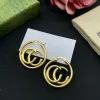 Boucles d'oreilles créoles en or 18 carats célèbres de marque de luxe avec double lettre clou suspendu ggity boucle d'oreille géométrie femmes longues boucles d'oreilles gland bijoux de fête de mariage