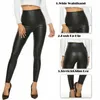 Leggings femme cuir brillant Sexy pour femmes 2023 été taille haute noir extensible Faux pantalon Mujer Ropa Vintage