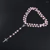 Łańcuchy katolickie miłość modlitwa modlitwa Mary Błogosławieństwo Krzyż Naszyjniki w kształcie serca koraliki w kształcie serca biżuteria moda