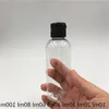 50 pcs Free Shipping 10 50 80 100 ml Transparent Plastic perfume bottle whit black Flip the top cover Empty Containers Wkasr