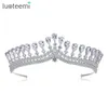 Pinces à cheveux Barrettes LUOTEEMI luxe mariée mariage bandeau diadème couronne accessoires pour femmes reine princesse haute qualité clair CZ bijoux de mode 230619