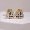 Boucles d'oreilles à tige mode tendance lumière luxe exquis noir blanc Double face amour boucle d'oreille cadeau Banquet femmes bijoux 2023