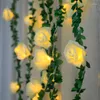 Kwiaty dekoracyjne 3M 20 LED ZIELONY Kwiat Liścia Garland Rose Light