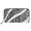 Portefeuilles Style Tribal polynésien motif femme Cluth portefeuille Design personnalisé marque femme fermeture éclair grand sac à main support pour téléphone