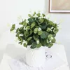Dried Flowers 5/10Pcs Silk Artificial Plants Eucalyptus Leaf Fake Flower Accessories Gift Box For Home Wedding Christmas Garland Decoration
