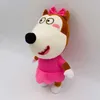 Peluş bebekler 2pcsset 30cm anime wolfoo aile peluş oyuncaklar çizgi film plushie lucy yumuşak doldurulmuş bebek oyuncak çocuklar için erkek kızlar hayranlar hediyeler 230617