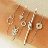 Charm Armbanden Vintage Hollow Star Tree Leaf Armband Voor Vrouwen Luxe Crystal Geometry Opening Bangle Set Partij Sieraden 5 stks/set