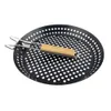 Acessórios para ferramentas de churrasco de aço inoxidável de alta qualidade para churrasco, cesta redonda pequena para churrasco, com furos grandes, bandeja para grelhar, acessórios para churrasco 230617