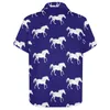 Chemises décontractées pour hommes Galoping Horse Beach Shirt Running Horses Print Hawaiian Mens Chemisiers esthétiques Top à manches courtes Plus Size 4XL