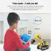 RC utgrävningsmaskiner Toys Programmerbara monterade fjärrkontroll Byggnadsblock Truck Engineering Vehicle Car Kids Gift