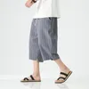 Männer Hosen Drop Männer Harajuku Harem 2023 Herren Sommer Baumwolle Leinen Joggers Männlich Vintage Chinesischen Stil Gestreiften