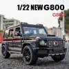 Diecast Model car 1 22 G800 SUV Alloy Car Model Diecast Simulation Metal Toy Off-road Vehicles Sound Light Childrens Gifts Collection 230617