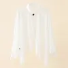 Shawls Korean Solid Women's Sun Clothing Summer Beach Towel Cardigan Air Conditioned Room cloak Chiffon Transparent Sunscreen Shawl V15 230619