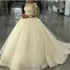 Neue Ankunft Ballkleid Brautkleider Langarm Applikationen Spitze Muslim 2019 Gelinlik Brautkleid Brautkleider3069