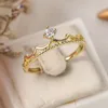 Bagues pour femmes Bague lumineuse de luxe Style Princesse Couronne Zircon Or Rose Quotidien Fête Mode Bijoux Coréen