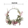 Decorative Flowers Spring Wreath Orchid Chrysanthemum Dandelion Gypsophila Hoop Colorful Farmhouse Door Hanger For Wedding Decorations