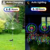 Trädgårdsdekorationer LED Solar Power Lights Firework Garden Decoration Fairy Lights Waterproof Outdoor Dandelion Lawn Lamp för Patio Path 230617