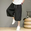 Herenbroek Chinese stijl heren dunne bundel voet harem trend wijde pijpen baggy effen kleur groot formaat casual mannelijk streetwear