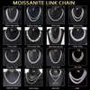 Pendant Necklaces Full Ice Out Moissanite Cuban Chain 2rows 6mm 9mm 13mm 925 Solid Silver Moissanite Cuban Link Chain Mans Hip Hop Necklace