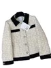 Jaquetas femininas estilista verão novo estilo celebridade fina painel de veludo polo xadrez casaco curto para mulheres KS4E