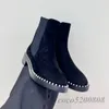 Kobiety kostki botki moda wetelowa Pretal Kobiety krótkie buty okrągłe palce niskie obcasy kobiety Chelsea Bot Runway strój imprezowy botki
