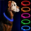 Dog Collars Leashes LED USB Collar Pet Night Luminous Charge Safety Flashing Glow Loss Prevention Accessorie 230619
