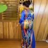 Ethnic Clothing MD Turkey African Long Dresses For Women Wedding Party Evening Gown Plus Size Dress Dashiki Print V-neck Robe Africa