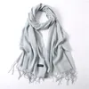 Scarves Solid Color Soft Women Scarf Cashmere-like Scarves Lady Summer Thin Shawls Wraps Winter Pashmina Femal Hijab Headband 230619