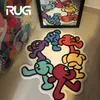 RugWake HUMAN Rainbow Man Alfombra INS Style Floor Mat Door Home Living Room Tapiz Dormitorio Decoración